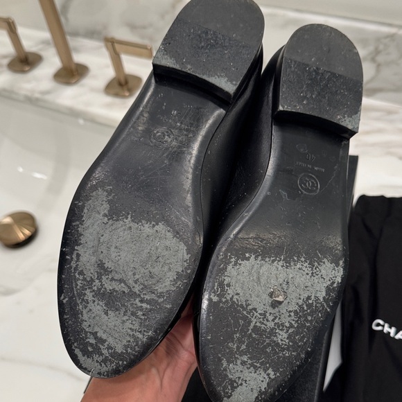 Chanel Black CC ballet  Flats with patent Cap Toe - Picture 7 of 7